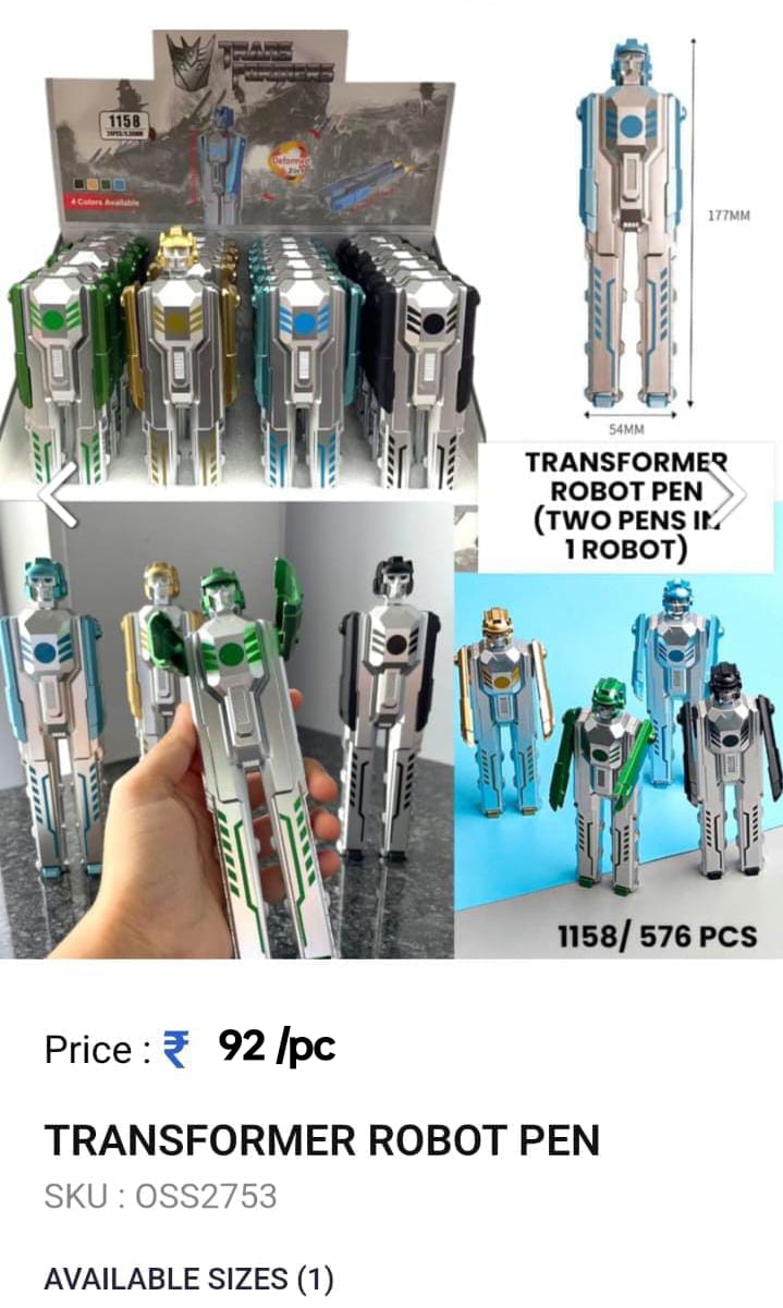 Kids Transformer Robot  Pen